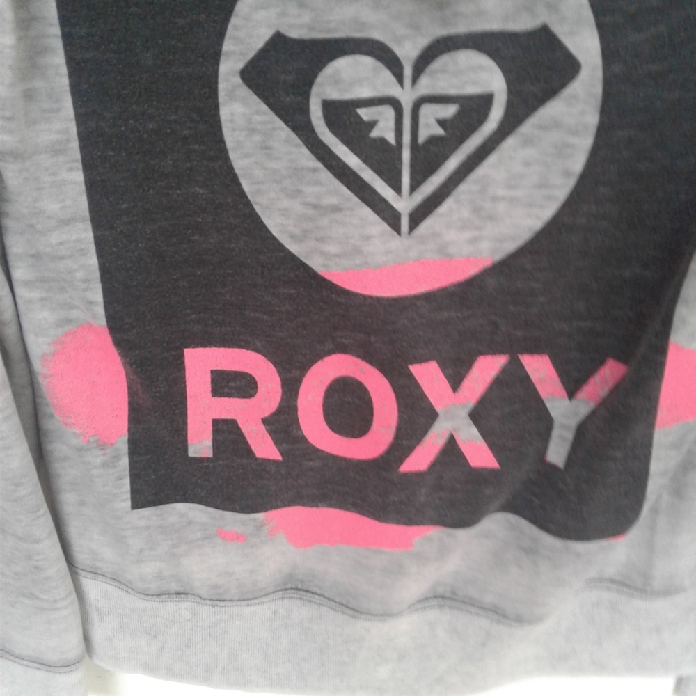 Roxy Gray Sweatshirt Hoodie Full Zipper Small - Picture 6 of 8
